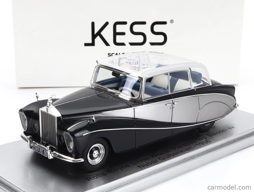 Kess-model Rolls royce Silver Wraith Perspex Top Saloon 1956 - Ex Nubar Gulbenkian 1:43 Modrá Stříbrná