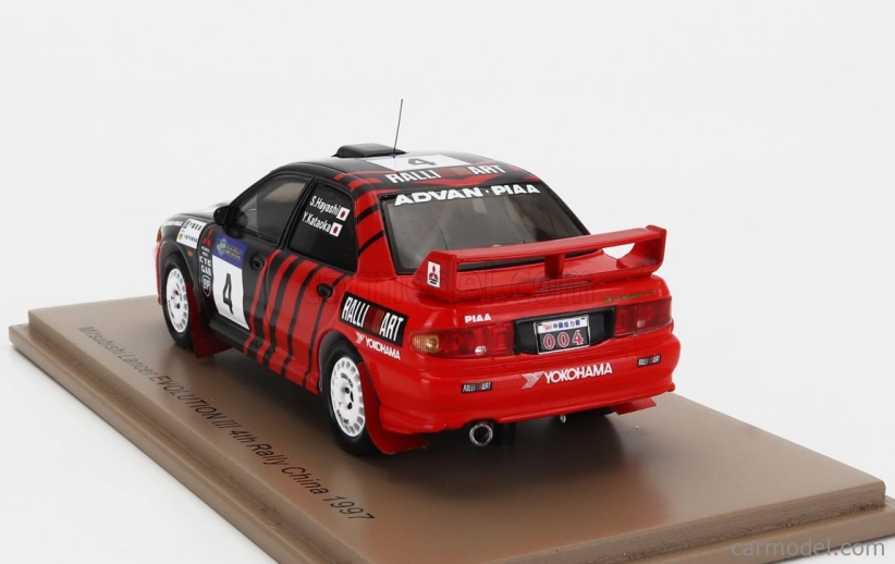 Spark-model Mitsubishi Lancer Evolution Iii N 4 Rally China 1997 Yoshihiro Kataoka - Satoahi Hayashi 1:43 Červená čierna