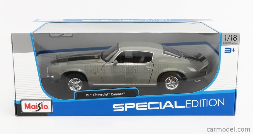 Maisto Chevrolet Camaro Z/28 Coupe 1971 1:18 Grey Met