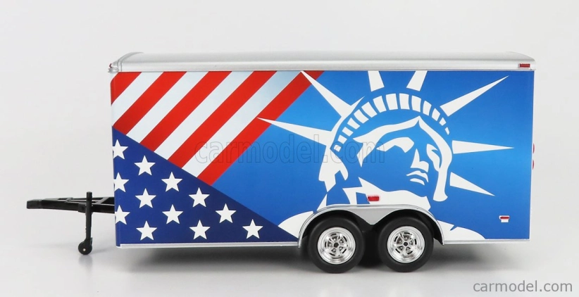 Autoworld Accessories Car Transporter Trailer 2000 1:18 Červená Bílá Modrá