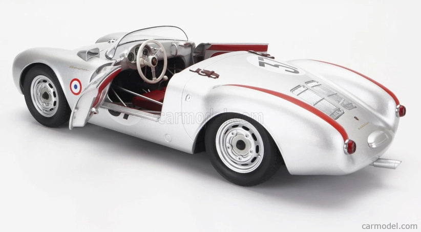 Porsche 550 Rs Spider 1.5l Team Porsche Kg N 37 24h Le Mans 1955 H.polensky - R.von Frankenberg 1:12 Silver