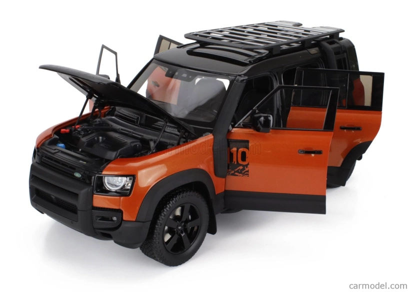 Takmer skutočný Land rover New Defender 110 2020 1:18 Orange Black