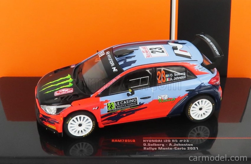 Ixo-models Hyundai I20 Wrc Coupe Monster N 23 Rally Montecarlo 2021 O.solberg - A.johnston 1:43 2 Tóny Modrá Červená Čierna