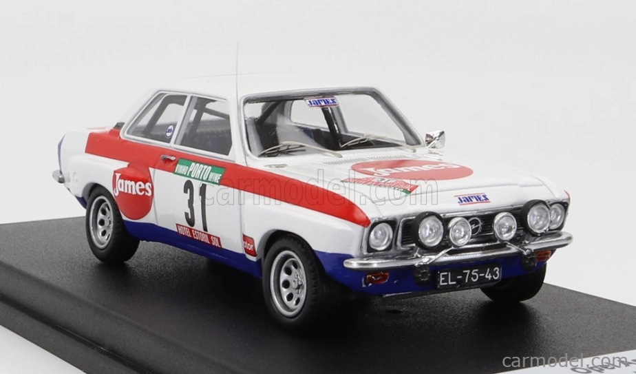 Trofeu Opel Ascona (nočná verzia) N 31 Rally Portugal 1978 J.ortigao - M.sottomayor 1:43 Biela červená
