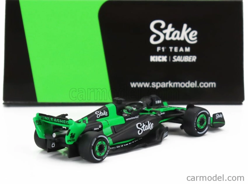 Spark-model Sauber F1 C44 Team Stake Kick N 77 Season 2024 Valtteri Bottas 1:64 Green Black