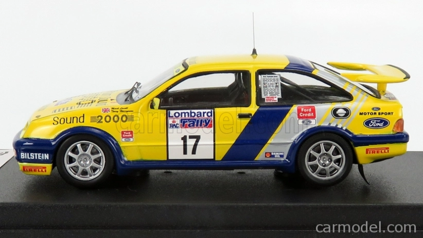 Trofeu Ford england Sierra Rs Cosworth N 17 Rally Rac Lombard 1988 M.lovell - T.harryman 1:43 Žlutá