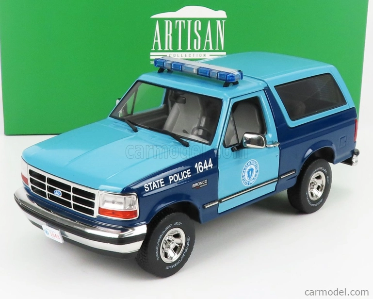 Greenlight Ford usa Bronco Xlt Massachusetts State Police 1996 1:18 2 Tóny Modré