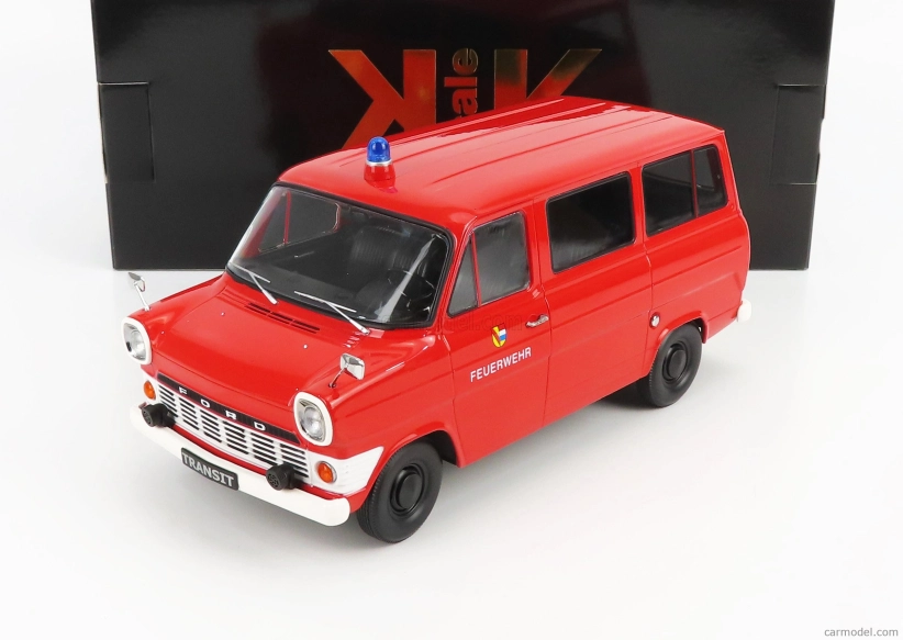Kk-scale Ford england Transit Minibus Fire Brigade 1965 1:18 Red