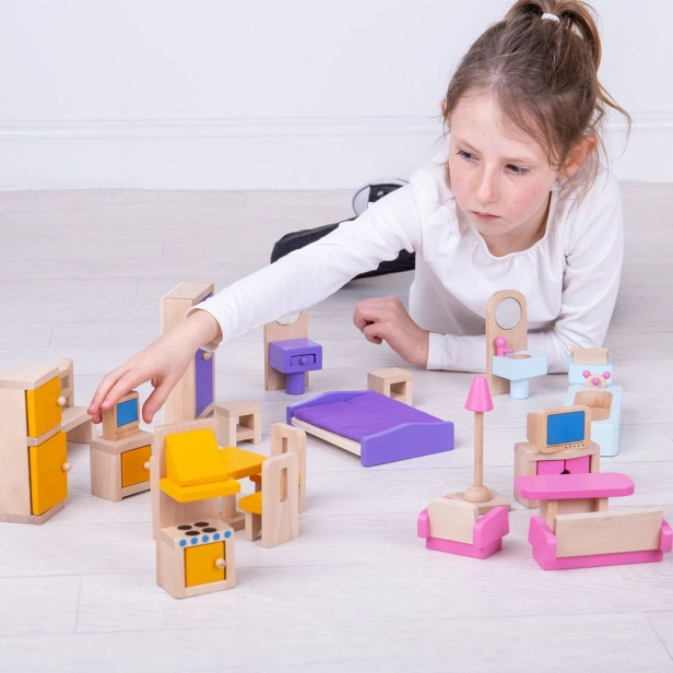 Bigjigs Toys Drevený nábytok pre domček pre bábiky