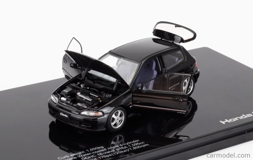 Lcd-model Honda Civic Sir Ii Eg6 Vtec 1993 1:43 Black