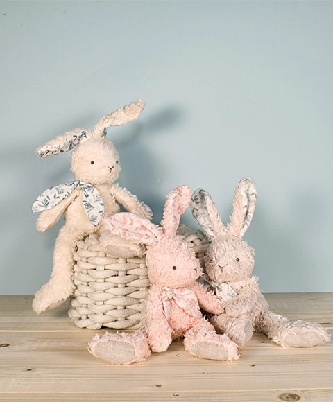 Doudou Béžový plyšový králik z organickej bavlny 25 cm