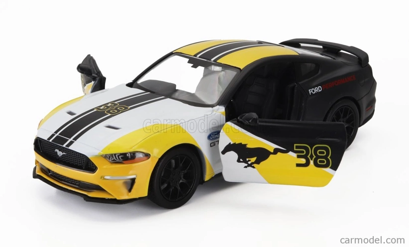 Motor-max Ford usa Mustang Gt N 38 Racing Coupe 2018 1:24 Bílá Žlutá Černá