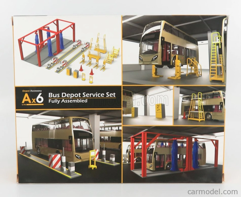 Tiny toys Príslušenstvo Diorama Ax6 Cmb Autobusové depo 1:64 Červená žltá