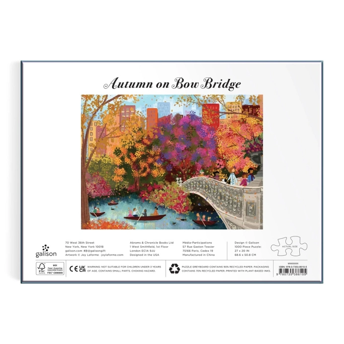 Galison Puzzle Podzim na mostě Bow Bridge Joy Laforme 1000 dílků