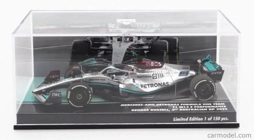 Minichamps Mercedes gp F1 W13e Team Mercedes-amg Petronas F1 N 63 3. Australian Gp 2022 George Russel 1:43 Strieborná zelená