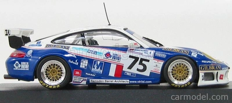 Minichamps Porsche 911 996 Gt3rs N 75 24h Le Mans 2004 Sugden - Khan - Smith 1:43 bielo modrá