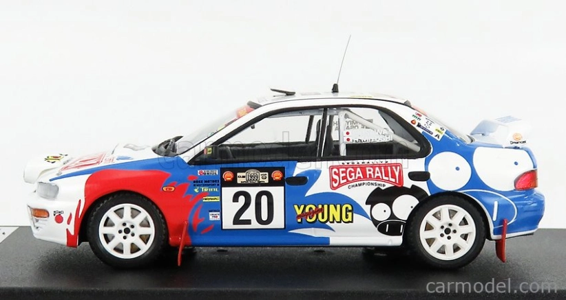 Trofeu Subaru Impreza Wrx (nočná verzia) N 20 Rally Safari 1999 H.miyoshi - E.osawa 1:43 Biela červená svetlomodrá