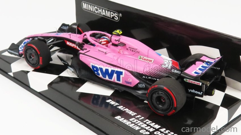 Minichamps Renault F1 A522 Team Alpine Bwt N 31 Bahrain Gp 2022 Esteban Ocon 1:43 Ružová Modrá