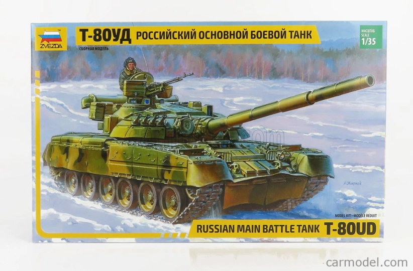 Zvezda Tank T-80ud Vojenská ruská hlavná batéria 1945 1:35 /