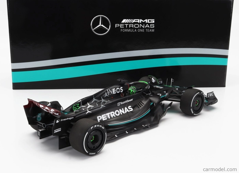 Minichamps Mercedes gp F1 W14 Team Mercedes-amg Petronas Formula One N 63 7th Bahrain Gp With Pit Board 2023 George Russell 1:18 Matt Black