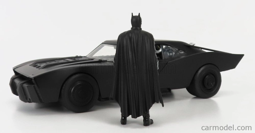Jada Batman Batmobile With Figure 2022 - The Batman Movie 1:18 Matt Black
