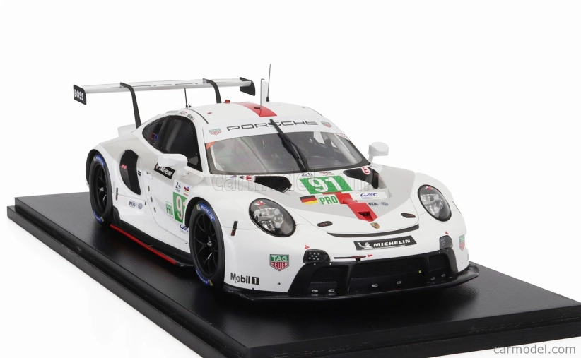 Spark-model Porsche 911 991-2 4.2l Team Porsche Gt N 91 Winner Lmgte Pro Class 24h Le Mans 2022 Gianmaria Bruni - Richard Lietz - Frederic Makowiecki 1:18 Bílá Šedá Červená