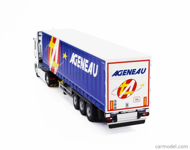 Eligor Scania S500 Truck Semi-frigo Ageneau Transports 2020 1:43 Biela Modrá