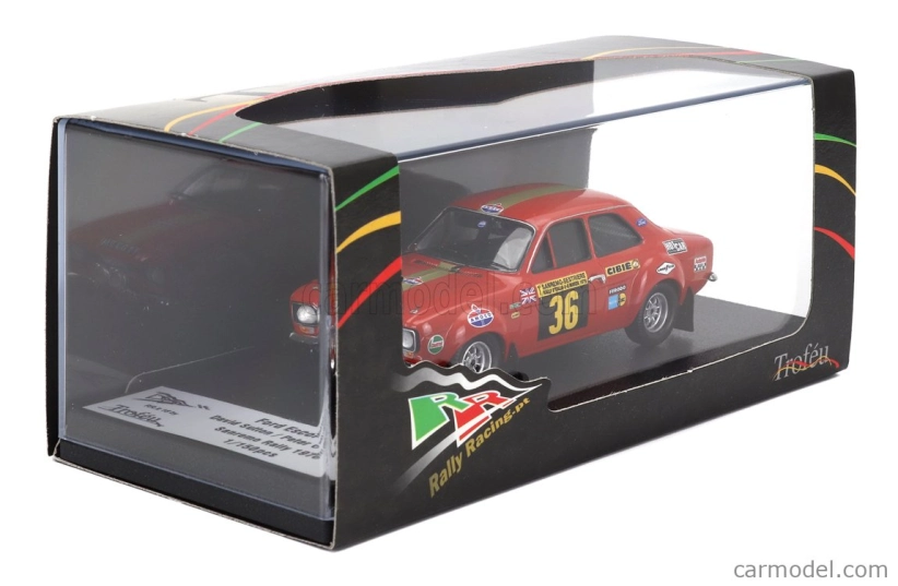 Trofeu Ford england Escort Mki (nočná verzia) N 36 Rally Sanremo 1970 David Sutton - Peter O'gorman 1:43 Červená