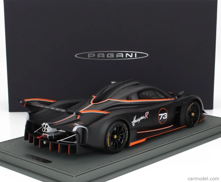 Bbr-models Pagani Huayra R N 73 Racing 2021 - Con Vetrina - S vitrínou 1:18 Matte Black Carbon