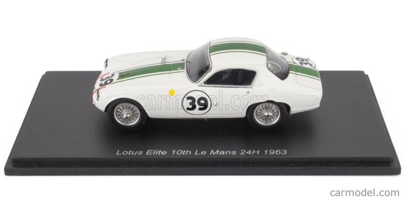 Spark-model Lotus Elite Team Elite N 39 24h Le Mans 1963 Pat Ferguson - John Wagstaff 1:43 Biela Čierna