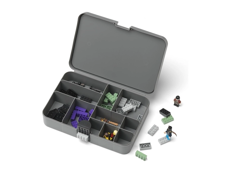 Úložný box LEGO s priehradkami – sivý