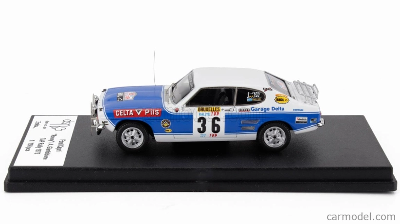 Trofeu Ford england Capri 2600 (night Version) N 36 Rally Tap 1972 Ronny - Adrian Gianfaldone 1:43 Bílá Světle Modrá