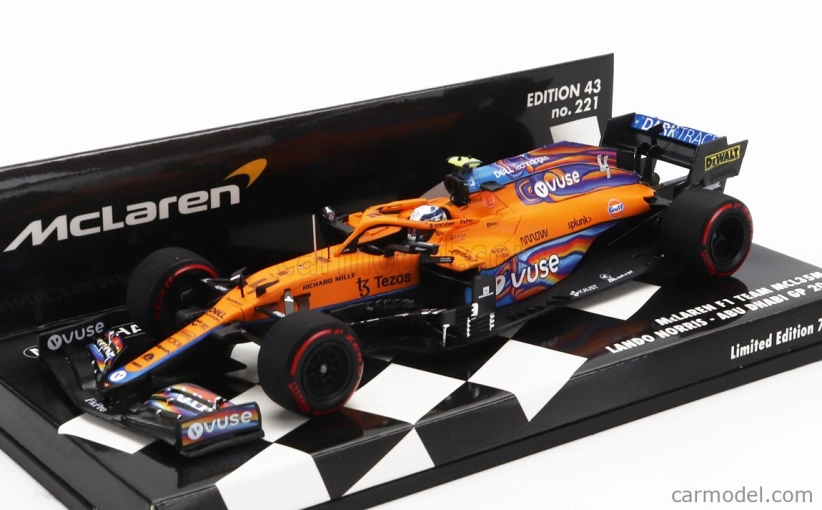 Minichamps Mclaren F1 Mcl35l Team Mclaren N 4 7th Abu Dhabi Gp 2021 Lando Norris 1:43 Oranžová Světle Modrá