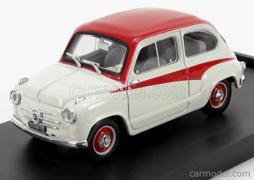 Brumm Fiat 600 750 Derivazione Abarth 1956 1:43 Šedá Červená