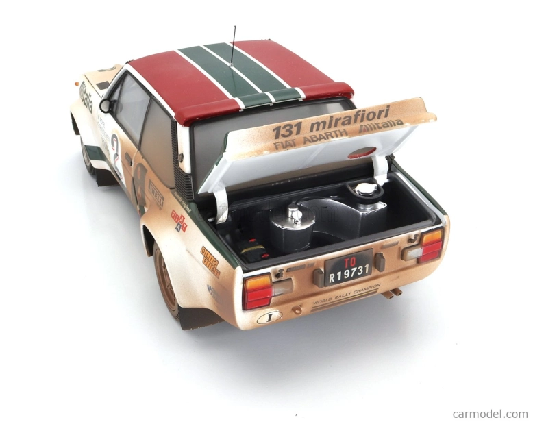 Kyosho Fiat 131 Abarth Alitalia (dirty And Night Version) N 2 4th Rally Montecarlo 1978 Walter Rohrl - Christian Geistdorfer 1:18 Bílá Zelená Červená
