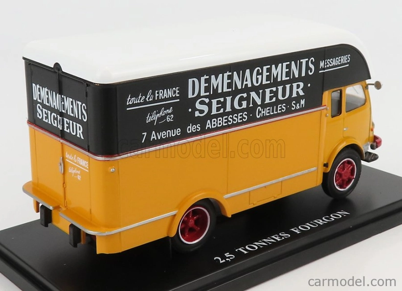Edicola Renault 2.5t. Nákladný automobil Van Fourgon Demenagement Seigneur 1955 1:43 žlto-čierny