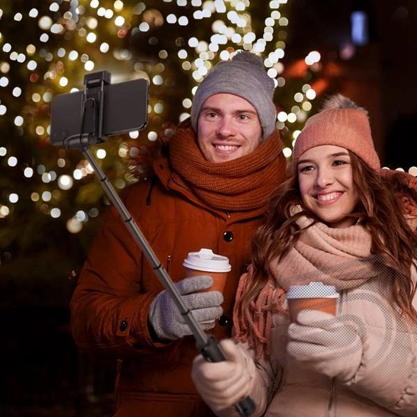 Trojnohá selfie tyč s externým prisvetlením (BW-BS8)