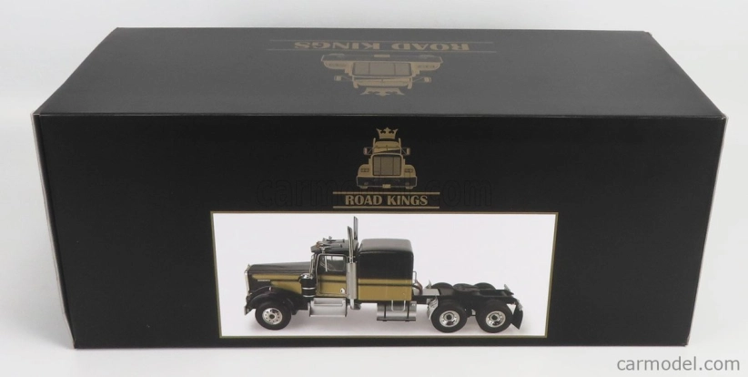Road-kings Kenworth W900 Tractor Truck 3-assi 1989 1:18 Černé Zlato