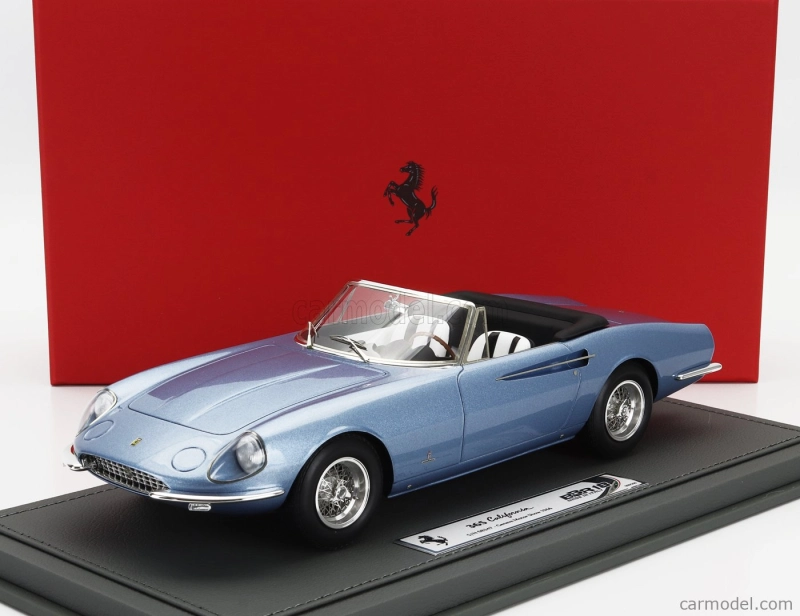 Bbr-models Ferrari 365 California S/n08347 Spider Cabriolet Geneve Motorshow 1966- Con Vetrina - With Showcase 1:18 Světle Modrá Met
