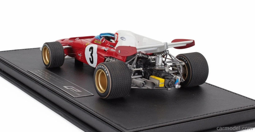 Repliky Ferrari F1 312b2 N 3 3. holandský Zandvoort Gp (s figúrkou pilota) 1971 Clay Regazzoni - Con Vetrina - s vitrínou 1:18 červená biela