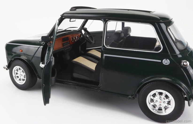 Mini Cooper Sunroof Rhd 1992 v mierke 1:12 tmavo zelená biela