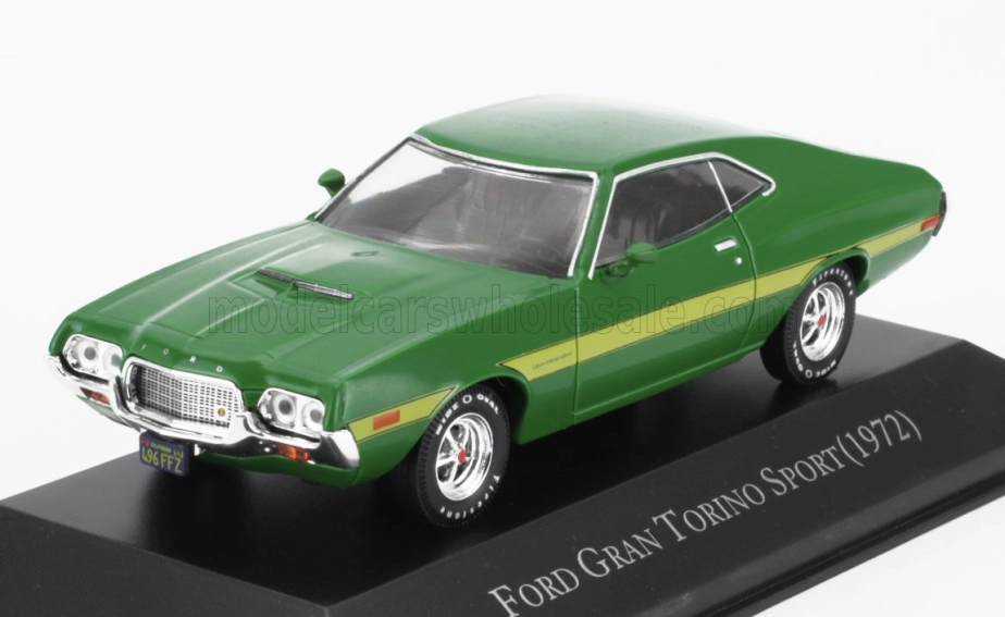 Edicola Ford USA Gran Torino Sport Coupe 1972 - Con Vetrina - With Showcase 1:43 Green Yellow
