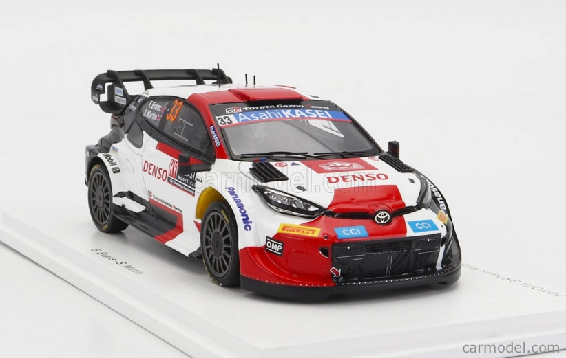 Spark-model Toyota Yaris Gr Hybrid Rally1 Team Toyota Gazoo Racing Wrt N 33 4th Rally Montecarlo 2023 E.evans - S.martin 1:43 Bílá Červená Černá