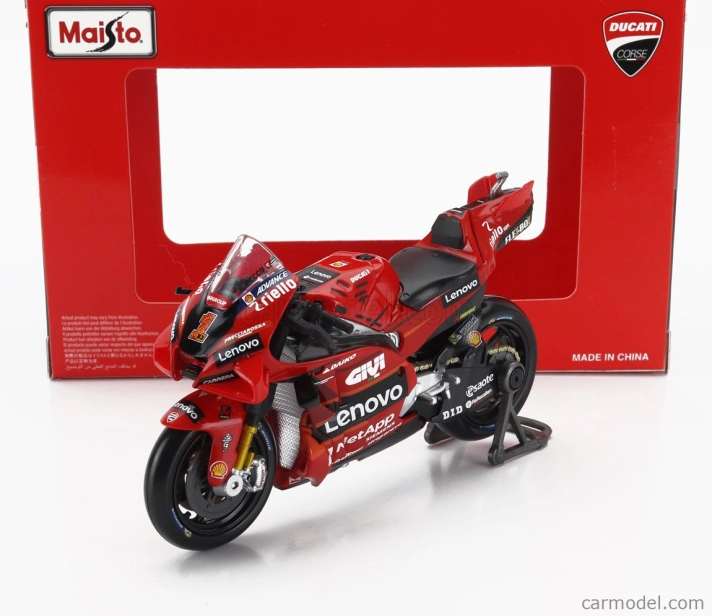 Maisto Ducati Set 2x Desmosedici Gp23 Team Lenovo N 1 World Champion Motogp Season 2023 Francesco Bagnaia + N 23 Motogp Season 2023 Enea Bastianini 1:18 Red