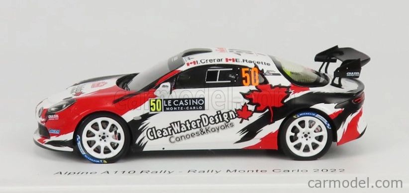 Spark-model Renault Alpine A110 Rally N 50 Rally Montecarlo 2022 I.crerar - E.racette 1:43 Bílá Červená Černá