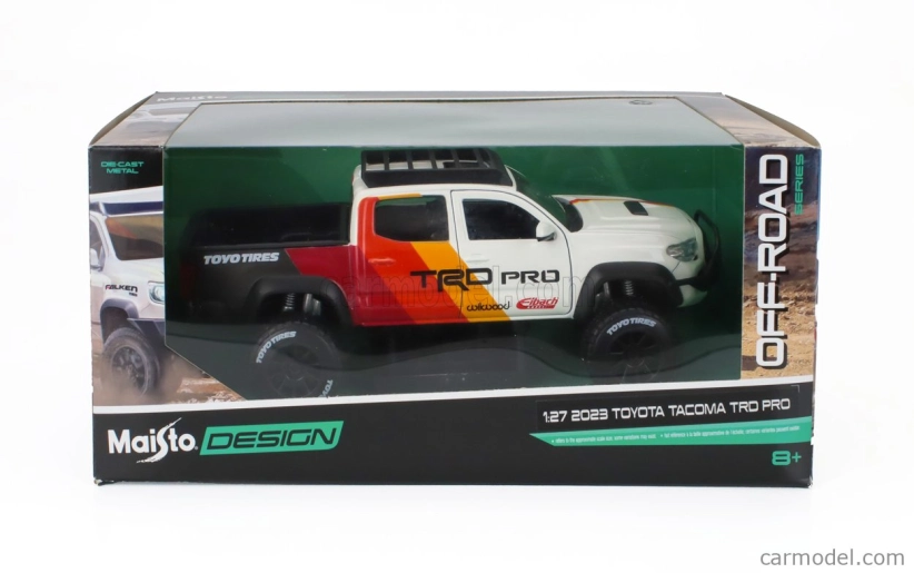 Maisto Toyota Tacoma Pick-up Trd Pro 2023 1:27 biela červená oranžová sivá
