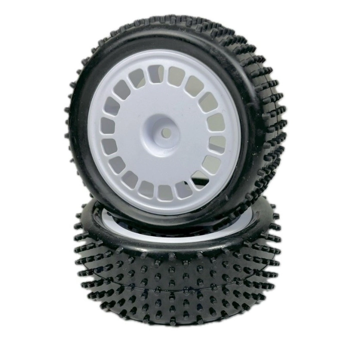 Absima buggy pneu Mini Pin včetně disku 1:10 přední, bílé, 2ks