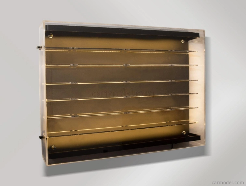Atlantic Vetrina display box Espositore - Pre 42 Cars 1/64 Lungh.lenght Cm 50.0 X Largh.width Cm 8.0 X Alt.height Cm 37.5 (altezza Utile Tra I Ripiani Cm 4.5 Inner Height Among Shelves) 1:64 Plastic Display