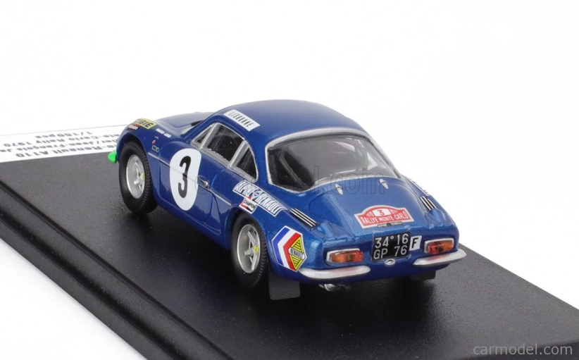Trofeu Renault Alpine A110 N 3 Rally Montecarlo 1970 Jean Vinatier - Jean Francois Jacob 1:43 Blue