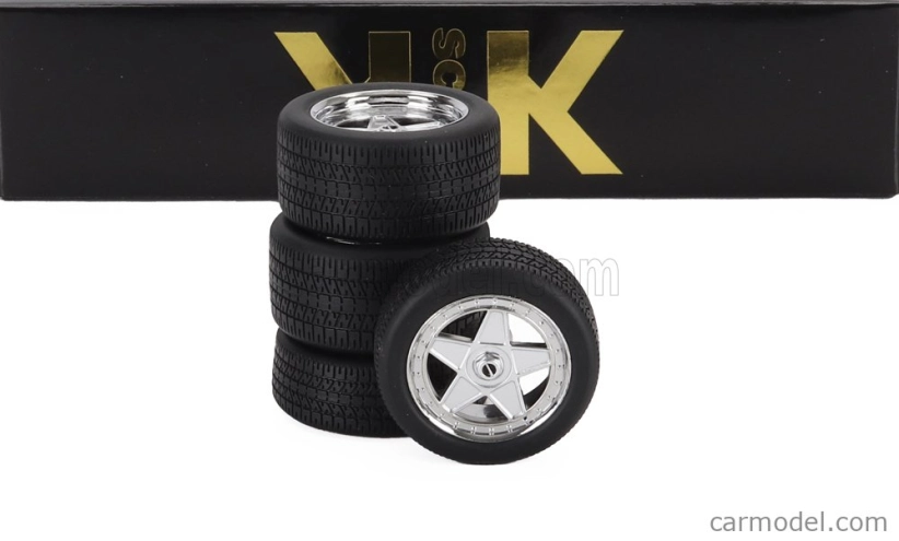 Kk-scale Accessories Set 4x Wheels And Rims For Ferrari F40 1987 1:18 Černý Chrom